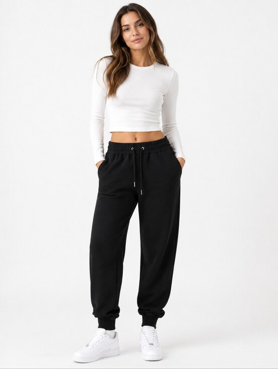 Wilfred Pants - Wilfred Aritzia Black Pull-On Jogger Pants Drawstring Waist Size Medium